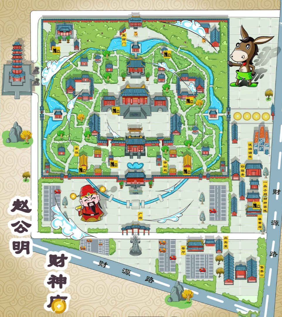 揭阳寺庙类手绘地图